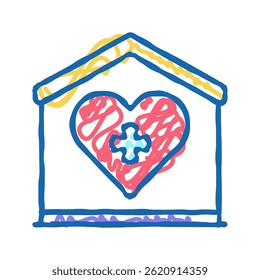 home care service doodle icon sketch vector. home care service sign. isolated symbol illustration