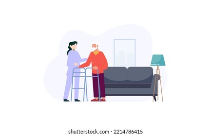 Home care services for elderly disabled illustration