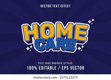 Home care text effect Premium suitable for poster, template, card.