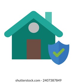 Home and Care Vector Flat Icon For Personal And Commercial Use.

