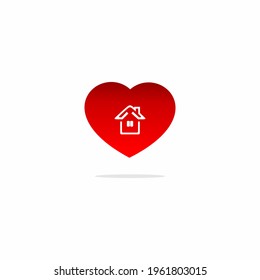 Home care,Love House, Logo Template - vector stock illustration