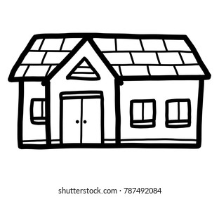 Home Cartoon Vector Illustration Hand Drawn Stock Vector Royalty