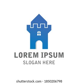 home and castle logo design template elements