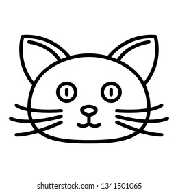Home cat face icon. Outline home cat face vector icon for web design isolated on white background
