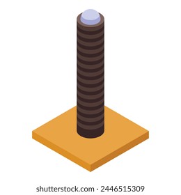 Home cat post icon isometric vector. Toy house. Animal pet