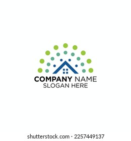 diseño vectorial del logotipo de home center, inspiración del logotipo de construcción