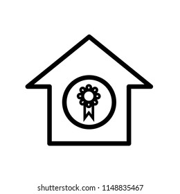 Home Certification Icon. Comfortable, Secure. Qualified  Property Symbol for Infographics, Design Elements, Websites, Presentation and Application - Vector.