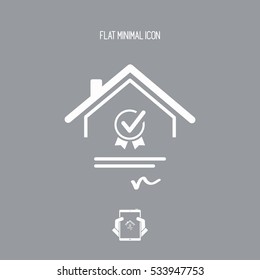 Home certification - Vector web icon