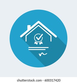 Home certification - Vector web icon