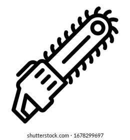 Home chainsaw icon. Outline home chainsaw vector icon for web design isolated on white background