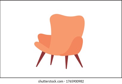 Home chair background. Modern illustration slider site page. Lounge chair web banner. Concept of a comfortable home chair. Concept of a comfortable home chair.
