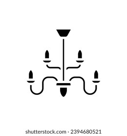 Ilustración de vectores de iconos rellenos de candelabro de casa