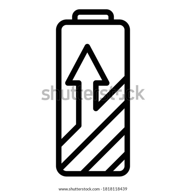 Home charging\
battery icon. Outline home charging battery vector icon for web\
design isolated on white\
background