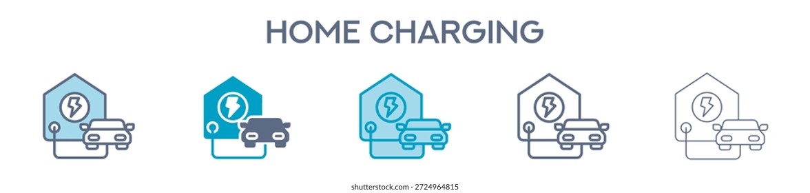 Home Ladeelement für Design Graphic - Multi Styles. Vektorgrafik von zwei farbigen und schwarzen. Mehrere Icons Designs können für Mobile, UI, Web verwendet werden