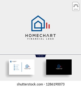 home chart financial logo template vector illustration