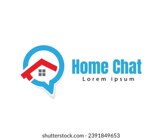 home chat forum real estate consultation logo icon symbol design template illustration inspiration