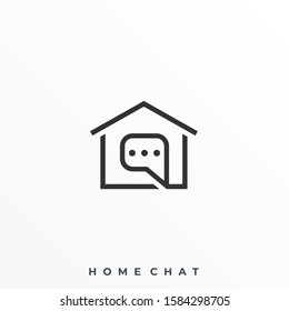 Home Chat Illustration Vector Template. Suitable for Creative Industry, Multimedia, entertainment, Educations, Shop, and any related business