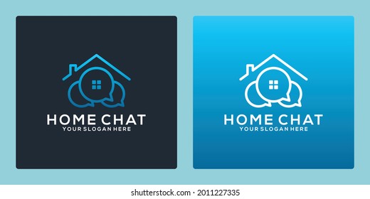 home chat logo design template for your company