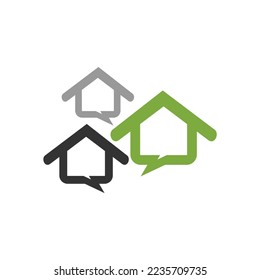 home chat logo icon template