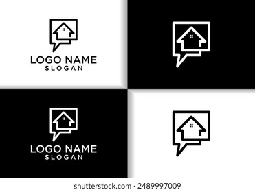 Home chat logo vector design.