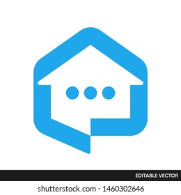 HOME CHAT TALK ICON VECTOR