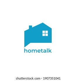 Home and Chat. Home talk logo design idea for company and website