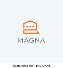 Home chat vector icon logo design