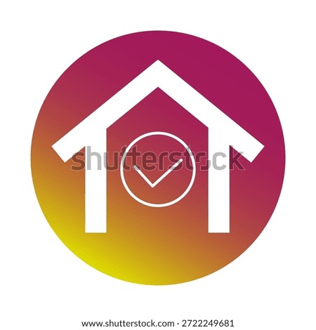 Home check icon. Approved mark symbol. House tick Vector. Verified sign.