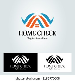 Home check logo design template. Vector illustration
