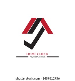 home and check logo vector