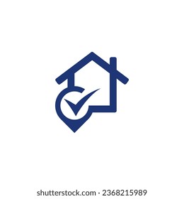 home check pin icon silhouette abstract