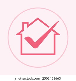Home check trendy icon capable abstract beautiful vector illustration colorful artwork design.eps