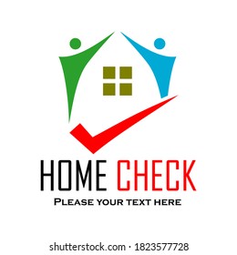 Home check vector logo template illustration