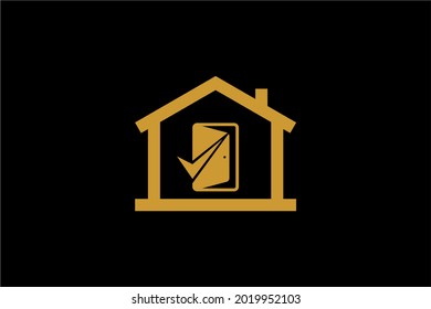 Home and checklist logo design vector. Real estate logo sign.
