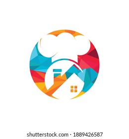 Home chef icon logo design. Cooking at home vector logo design.	