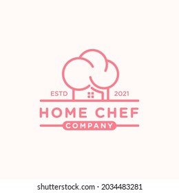 inspiración del logo del chef del hogar, vectores de diseño del logo del restaurante de la casa