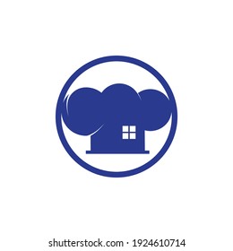 Home chef vector logo design template. Creative combination of a house and a chef's hat.