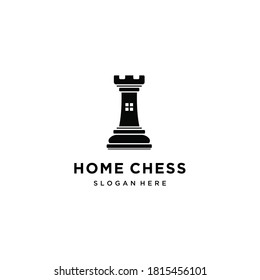 Home chess minimalist Logo design vector