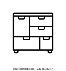 Home Chest of Drawers Outline Icon Vector Illustration