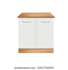 Home chest or kitchen cabinet, vector