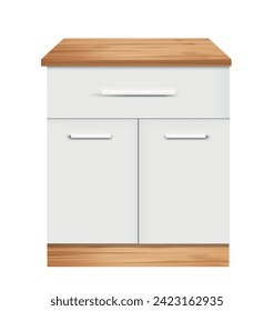 Home chest or kitchen cabinet, vector