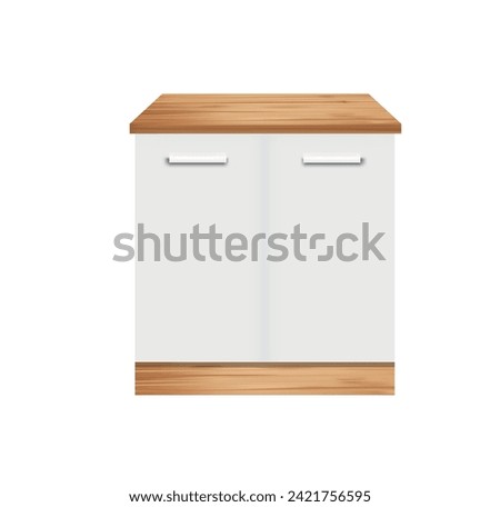 Home chest or kitchen cabinet, vector