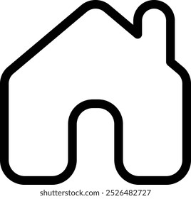 Home Chimney Black Outline Icon Isolated on White Background