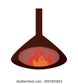 home chimney on white background