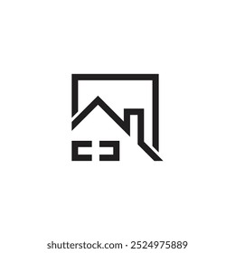 home chimney quadrados linhas ícone geométrico vetor 