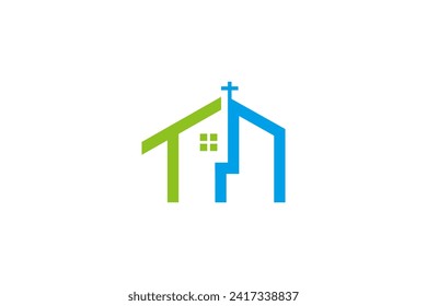 home church logo design vector