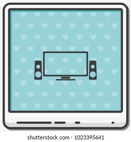 Home cinema flat vector icon.
