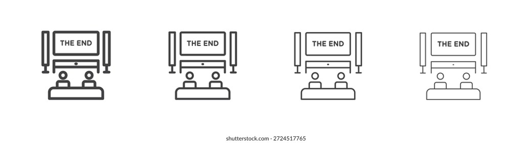 Concepto de icono de cine en casa Pictograma lineal. Ilustración de elemento simple.