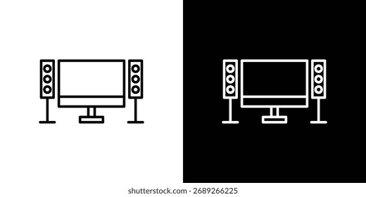 Icono de cine en casa Paquete de Vector de trazo editable, adecuado para Diseños web.