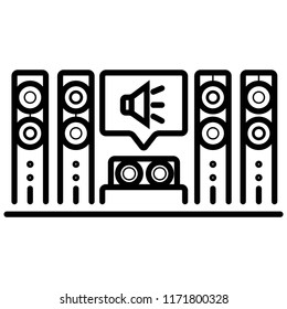 Home cinema icon illustration